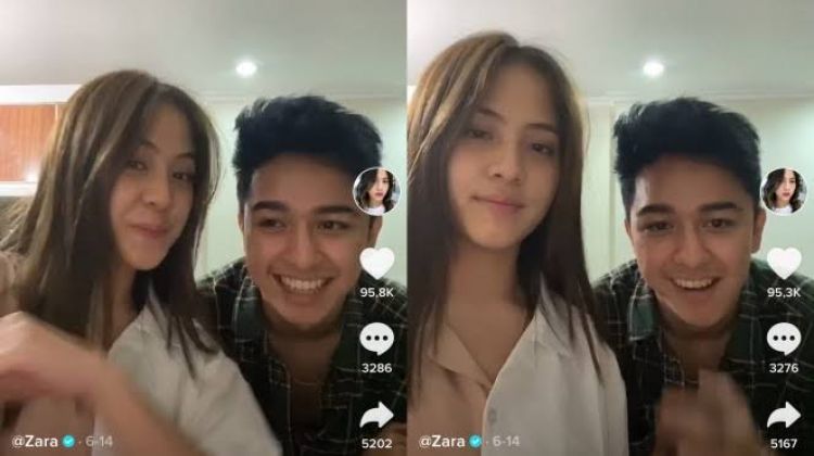 Aktris Zara Adhisty Bersama Sang Kekasih  Zaki Pohan Live di Twitter
